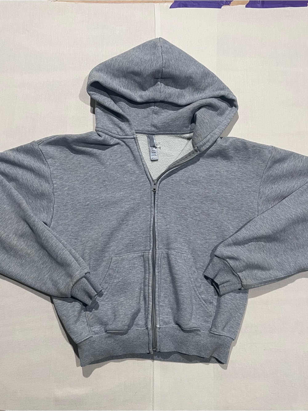 SKIMS Grey Cotton Fleece Full Zip Hoodie •• XSM ••